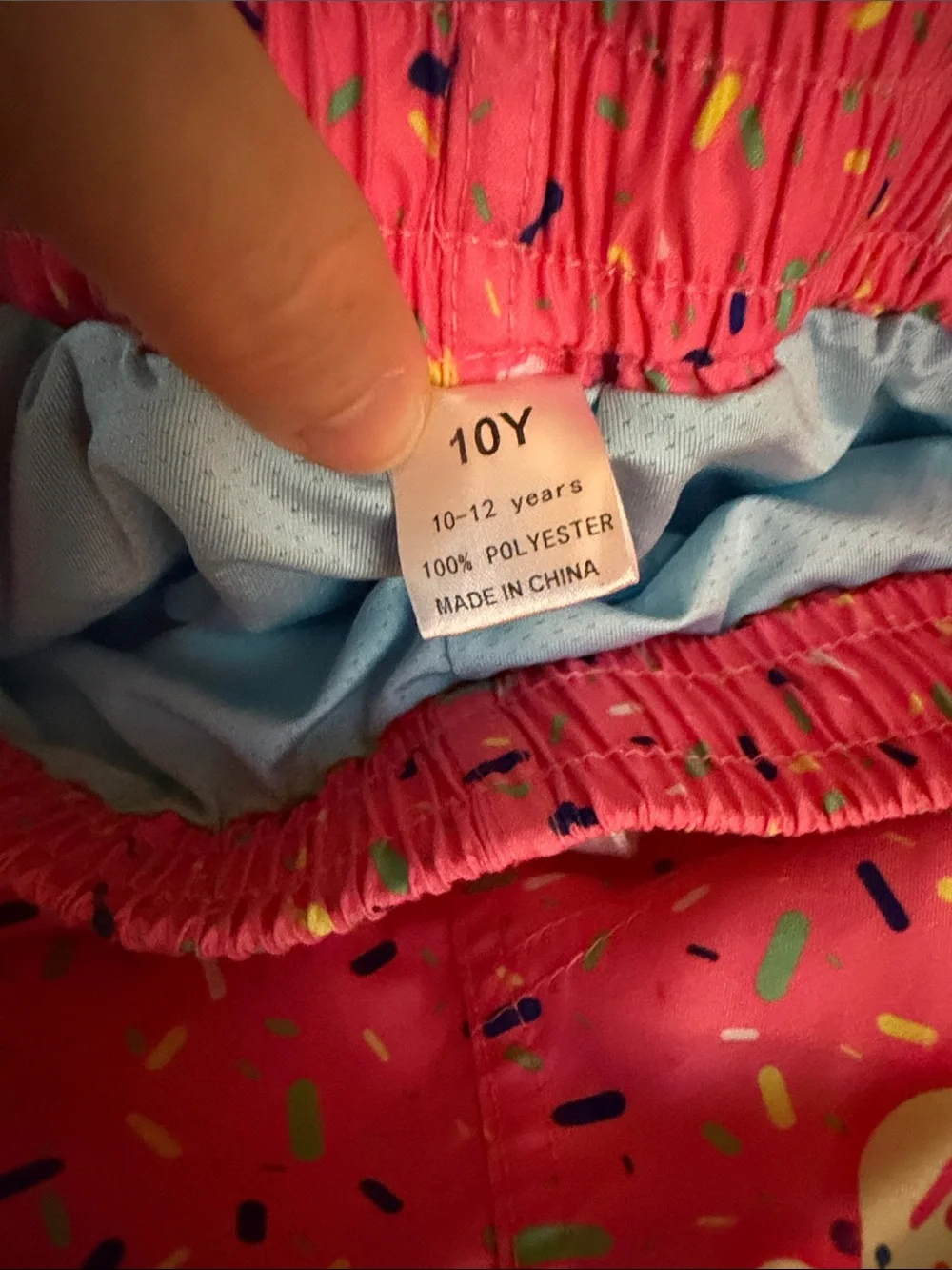 Kids Pink & Cream Ice Cream Print Swim Trunks